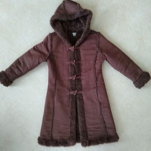 Long Sherpa Toggle Winter Coat - Size 7 / 8